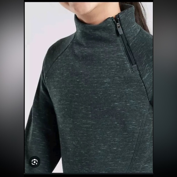 ATHLETA GIRL Crazy Cozy Karma Wrap SZ XXL/16 Abyss Heather Fleece Pullover - Picture 2 of 11